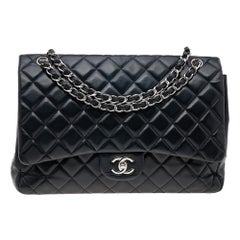 Chanel Black Quilted Leather Maxi Classic Flap Bag