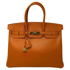 Hermes Birkin Orange 35 Bag 