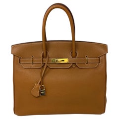 Hermes Gold 35 Birkin Bag 