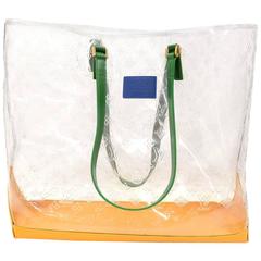 Louis Vuitton Cabas Brazil 500 Anos Clear Vinyl  x Leather XL Shoulder Tote Bag