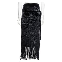 Yves Saint Laurent by Tom Ford black silk velvet evening skirt, fw 2001