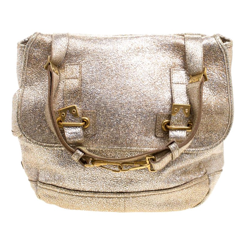 Yves Saint Laurent Metallic Gold Leather Besace Shoulder Bag at 1stDibs | ysl  sac new besace m