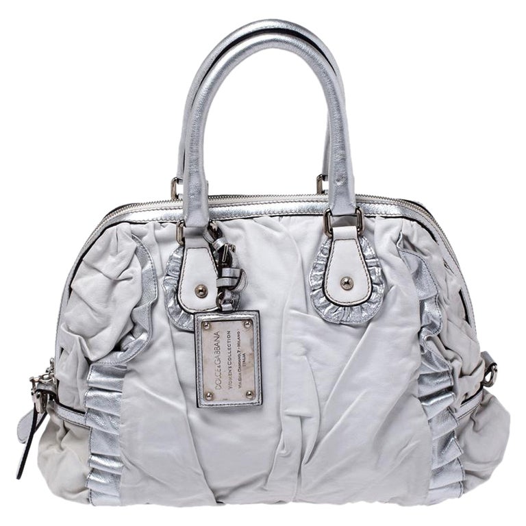 Chloe Silver Leather Satin Snakeskin Buckle Shoulder Bag For Sale at  1stDibs