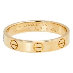 Cartier Love 18k Rose Gold Narrow Wedding Band Ring Size 54