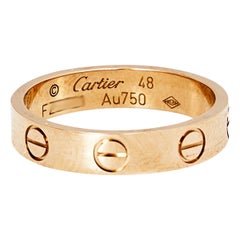 Cartier Love 18K Rose Gold Narrow Wedding Band Ring 48