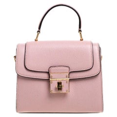 Dolce & Gabbana Pink Leather Mini Greta Top Handle Bag