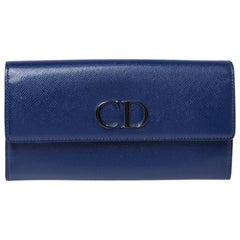 Dior Blue Patent Leather Mania Rendez-Vous Wallet on Chain