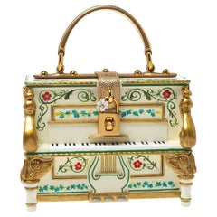 Dolce & Gabbana Multicolor Printed Acrylic and Leather Piano Box Top Handle Bag