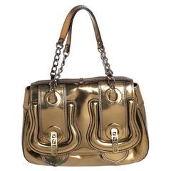 Fendi Gold Mirrored Leather B Shoulder Bag
