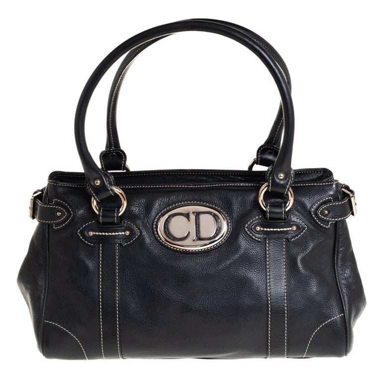 Dior Black Leather Satchel For Sale at 1stDibs