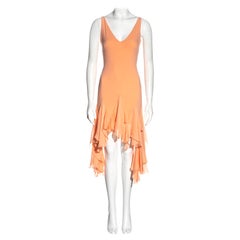 Roberto Cavalli peach silk bias-cut dress, ss 2004