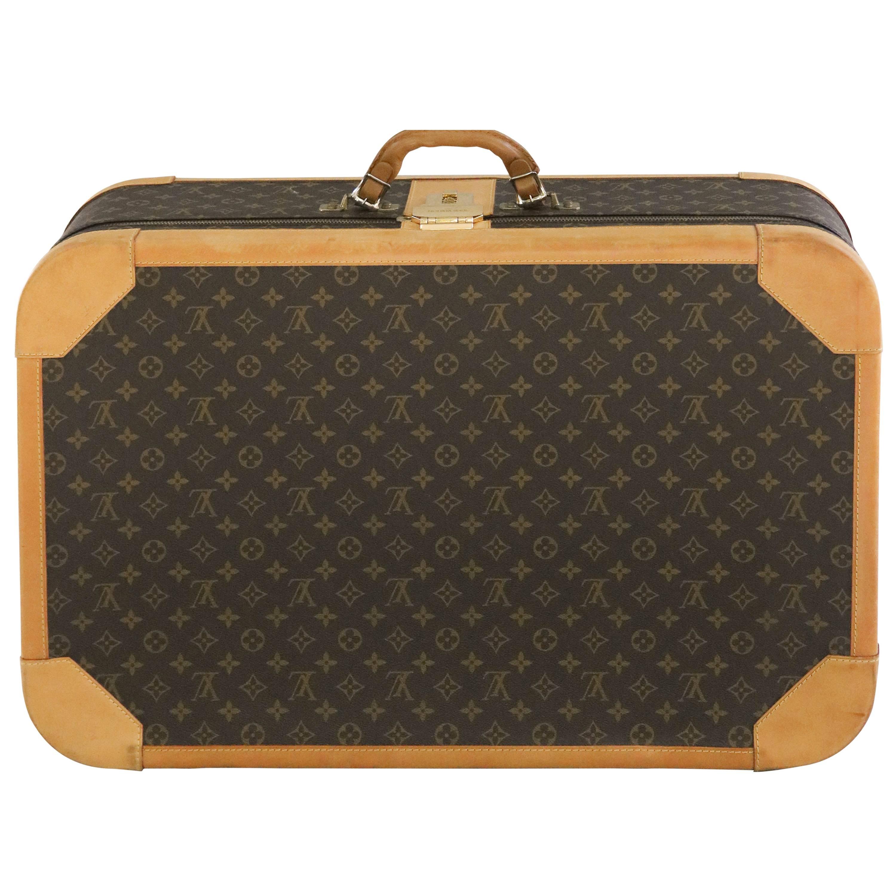 LOUIS VUITTON Vintage Monogram " Special Lock" 70 Suitcase  For Sale