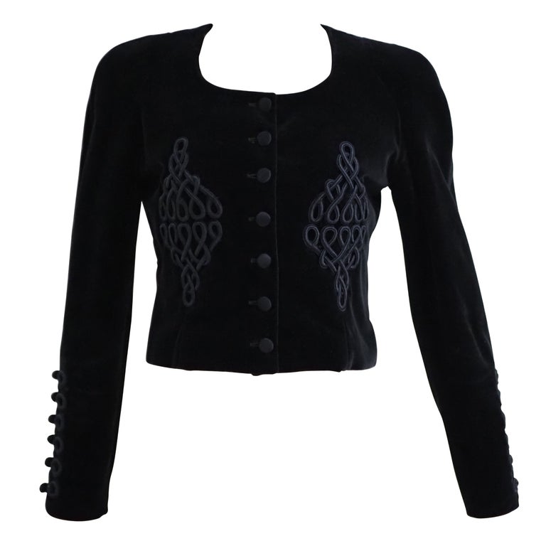 Christian Lacroix black velvet bolero jacket NWOT at 1stDibs
