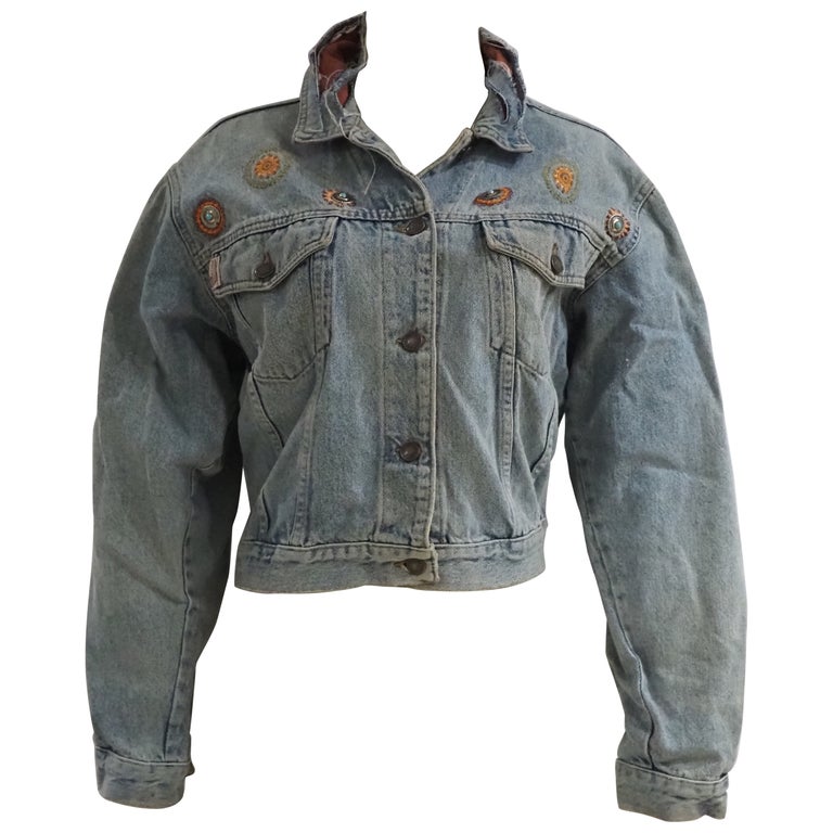 Casucci denim patches jacket For Sale at 1stDibs