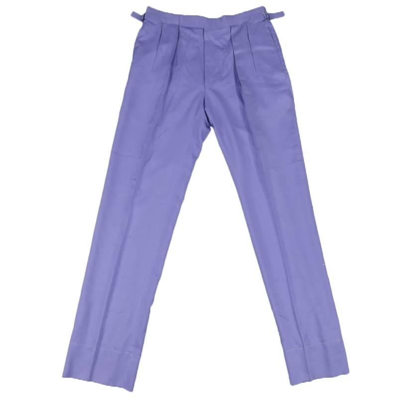 RALPH LAUREN Purple Label Size 32 Pastel Purple Silk Twill Pleated Dress Pants