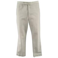 THOM BROWNE Khaki Cotton Back Belt Casual Pants