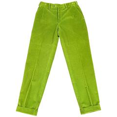 BRIONI Size 32 Green Corduroy Dress Pants