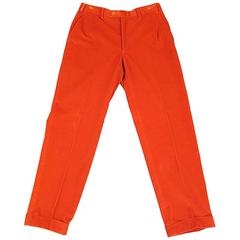 BRIONI Size 32 Orange Corduroy Cuffed Dress Pants 8