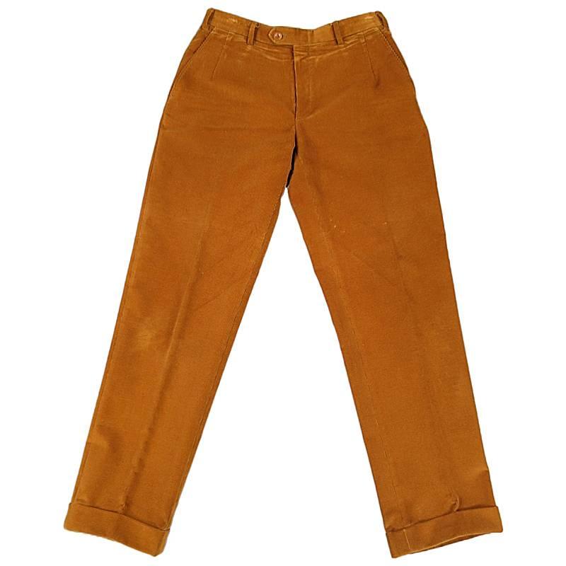 BRIONI Size 31 Brown Corduroy Cuffed Hem Dress Pants