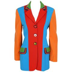Moschino Vintage Color Blocked Wool Jacket 10
