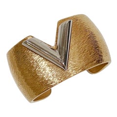 Louis Vuitton Gold Metal Colorama Cuff with Silver V and Rubber  interchangeable Vs
