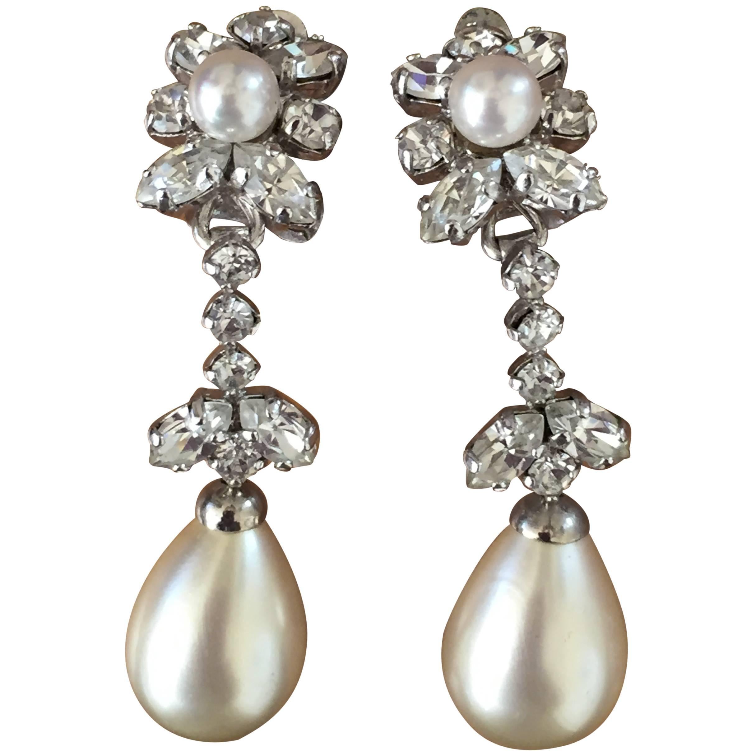 Christian Dior by Grosse Germany Vintage 1960
s Pearl Drop Earrings