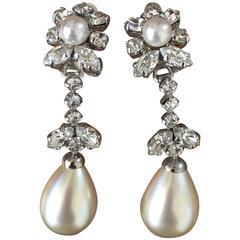 Christian Dior by Grosse Germany Vintage 1960's Pearl Drop Earrings