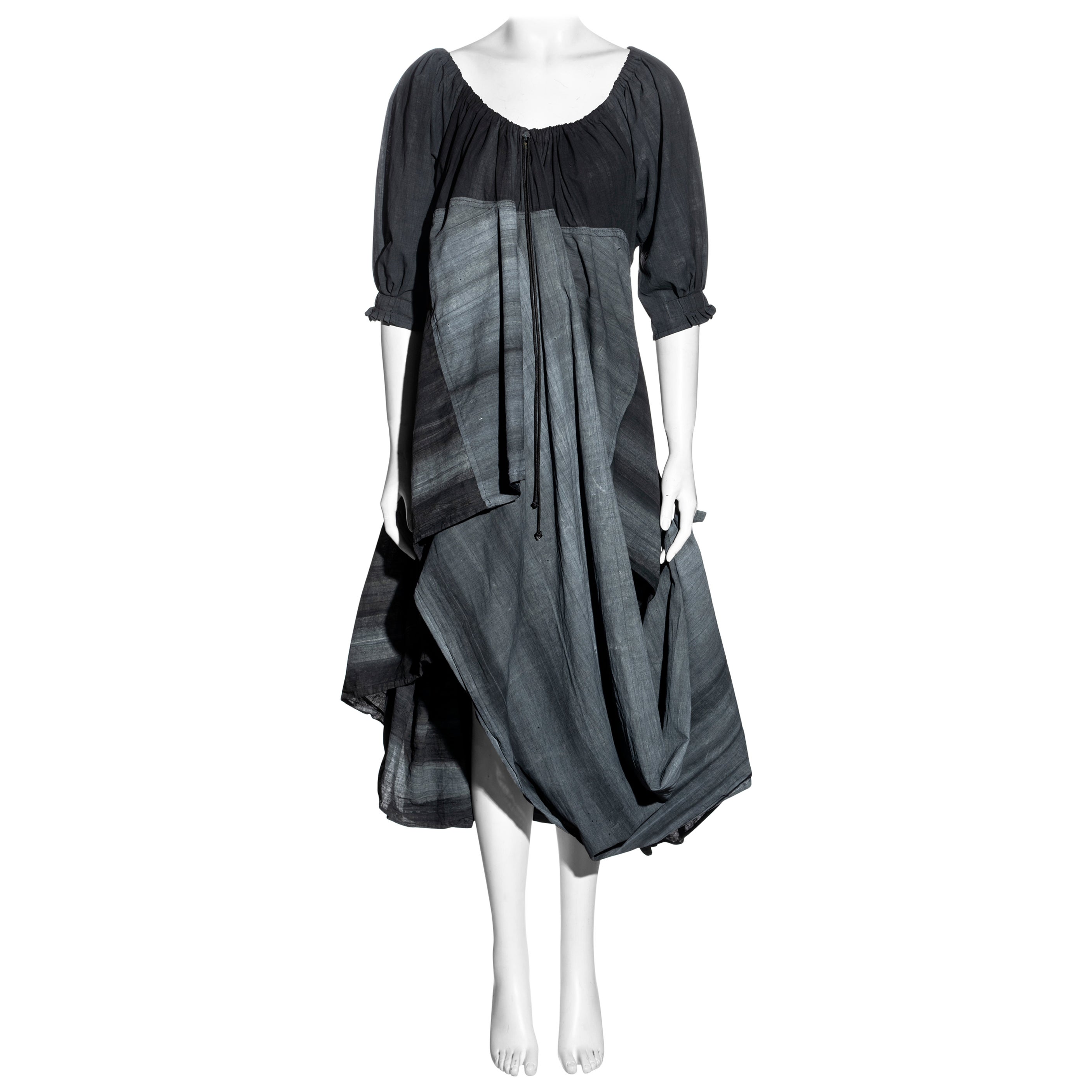 Worlds End by Vivienne Westwood and Malcolm McLaren grey smock dress, ss 1983 For Sale