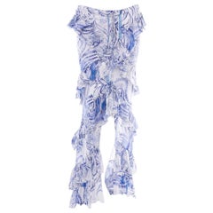  Emilio Pucci 2011 Collection Ruffled High Slit Long Skirt It. 40 - US 6