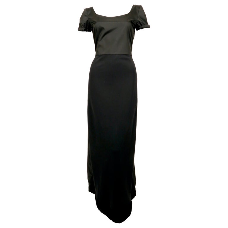 1999 MIU MIU black nylon and scuba runway gown For Sale at 1stDibs