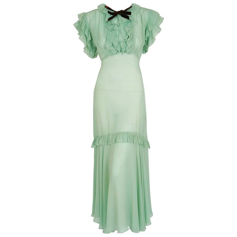 seafoam green chiffon dress Sea Foam Jewel Gown Teuta Matoshi
