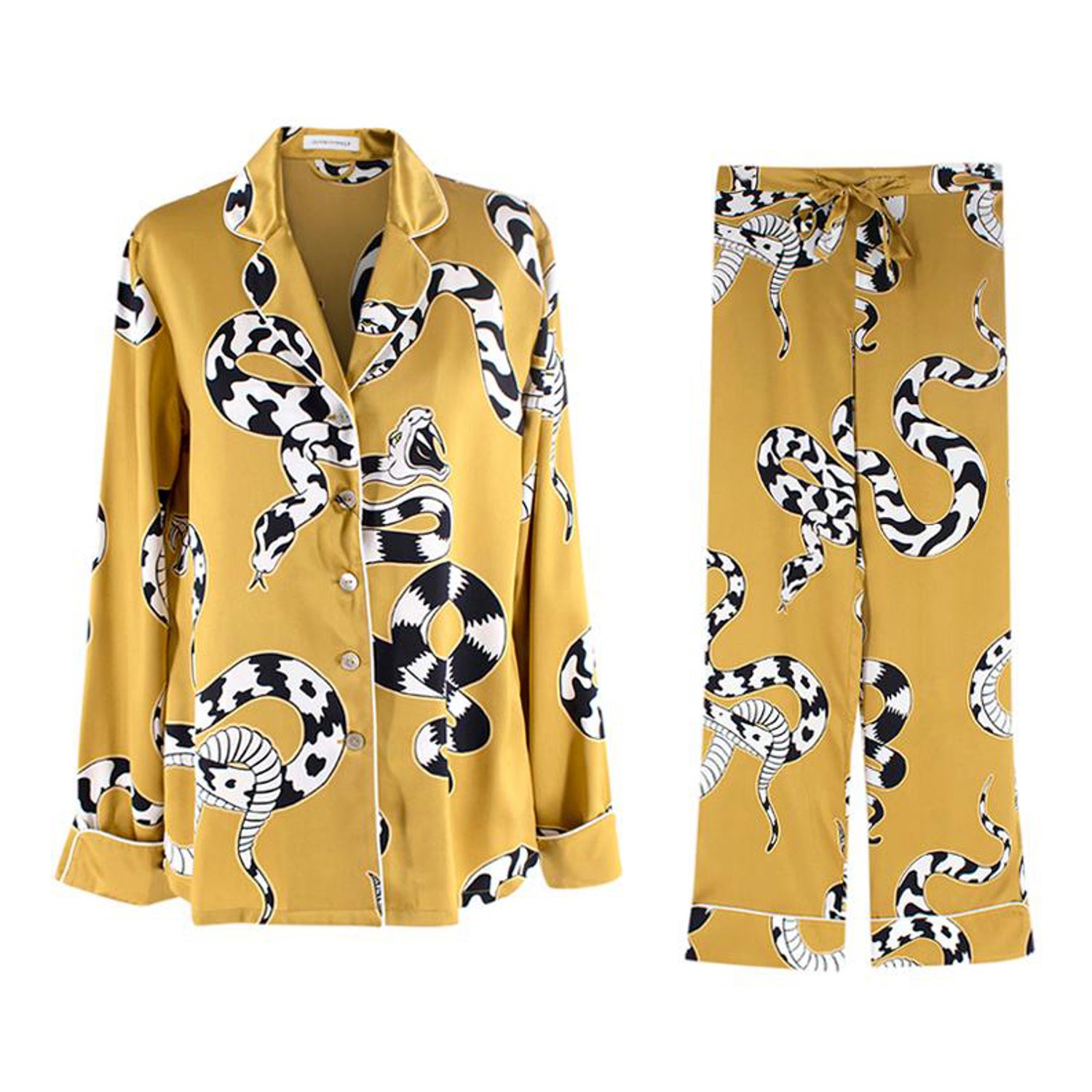 Olivia Von Halle Gold Snake Print Silk-Satin Lila Seduction Pyjama Set For  Sale at 1stDibs