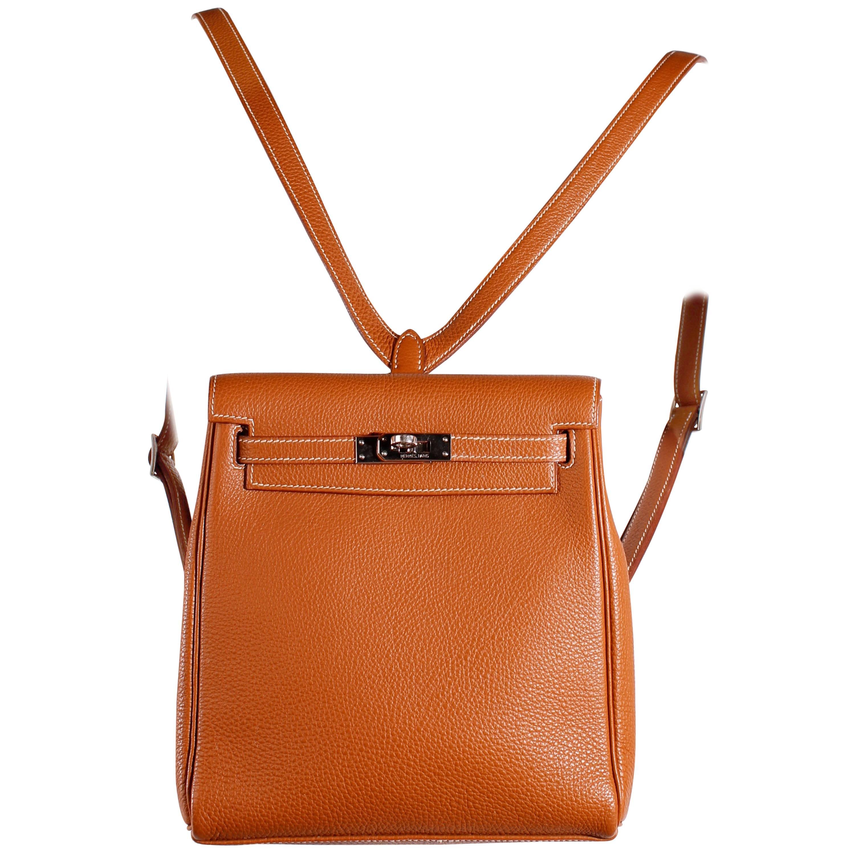 Hermès Kelly Ado PM Backpack Bag - Brown Togo Leather