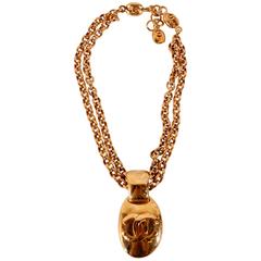 Chanel Chain Necklace 18K Gold Plated with Pendant 11