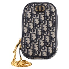 Christian Dior 30 Montaigne Phone Holder on Chain Oblique Canvas