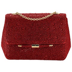 TYLER ELLIS Tiffany Classica Handbag Petite in Red Crystal with Gold Hardware