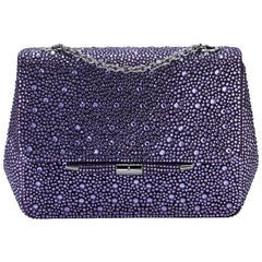 TYLER ELLIS Tiffany Classica Handbag Petite in Purple Crystal&Gunmetal Hardware