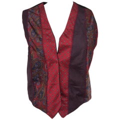 Retro Christian Dior silk foulard open front vest 1970s