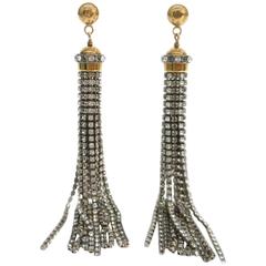 Louis Vuitton NEW Silver Gold Rhinestone Sparkle Dangle Drop Earrings in Box