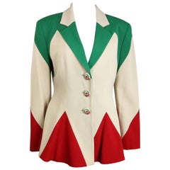 Moschino Cheap and Chic Colour Blocked Letter "M" Flare Jacket