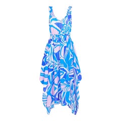 NEW Emilio Pucci Signature Tropical Print  Midi Dress Gown 38