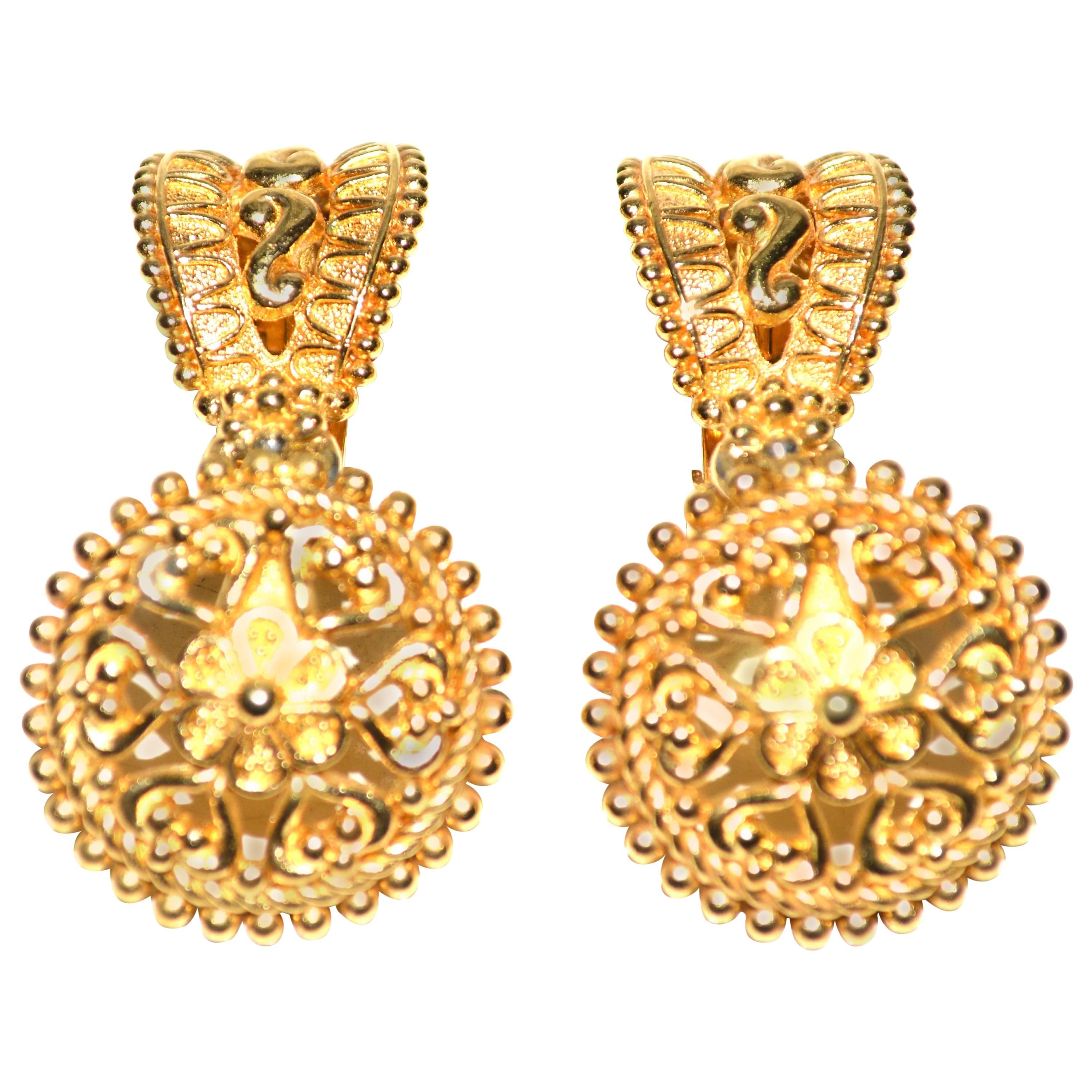 Christian Dior Golden Knocker Earrings