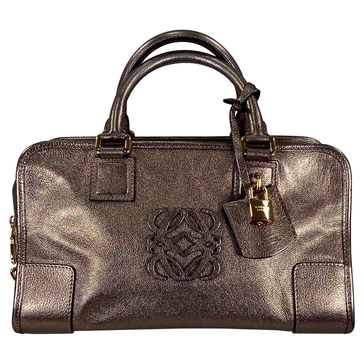 Loewe Amazona Bronze Goatskin Handbag  For Sale