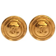 Vintage Chanel 1980s Dome Button Earrings