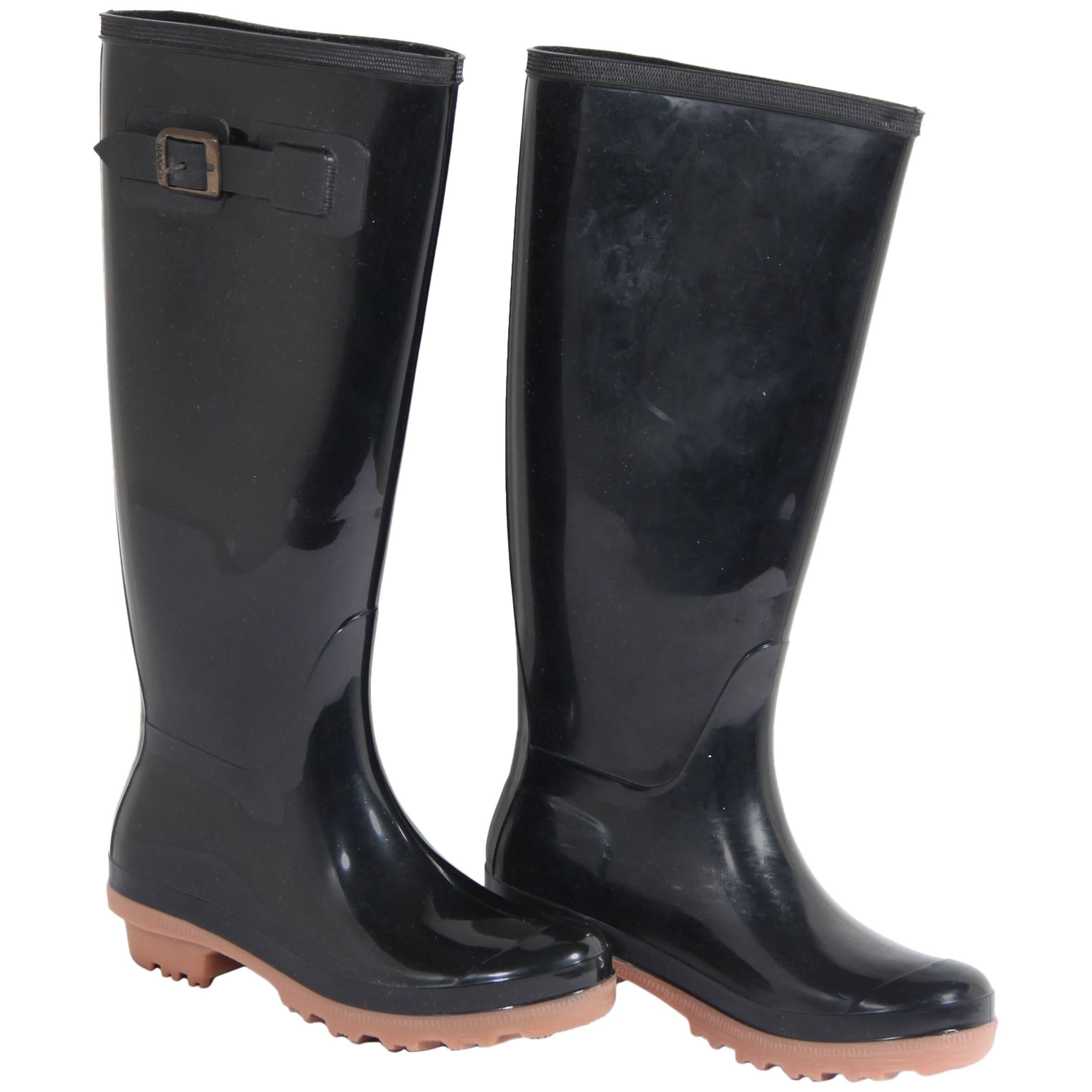 MAX & CO Italian Black Rubber RAIN BOOTS Shoes SIZE 36 IT