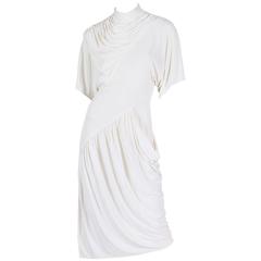 Halston White Jersey Dress