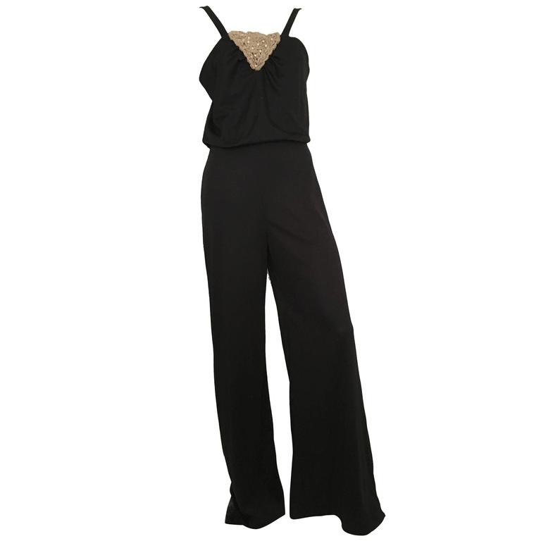 Teena Paige 60s Black Jumpsuit Size 6. For Sale at 1stdibs