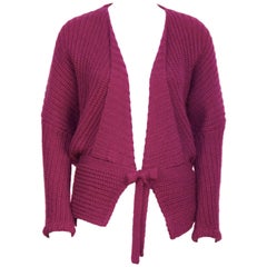 Pull en maille fuchsia épaisse Missoni des années 1980 