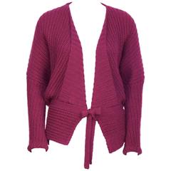 1980's Missoni Chunky Fuschia Knit Sweater 6