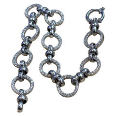  8 " Bracelet Timeless Elegance Sterling Silver and CZ Circles